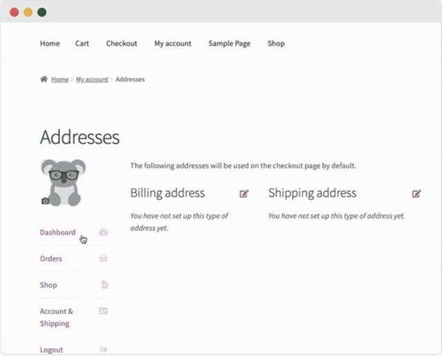 woocommerce customize my account page