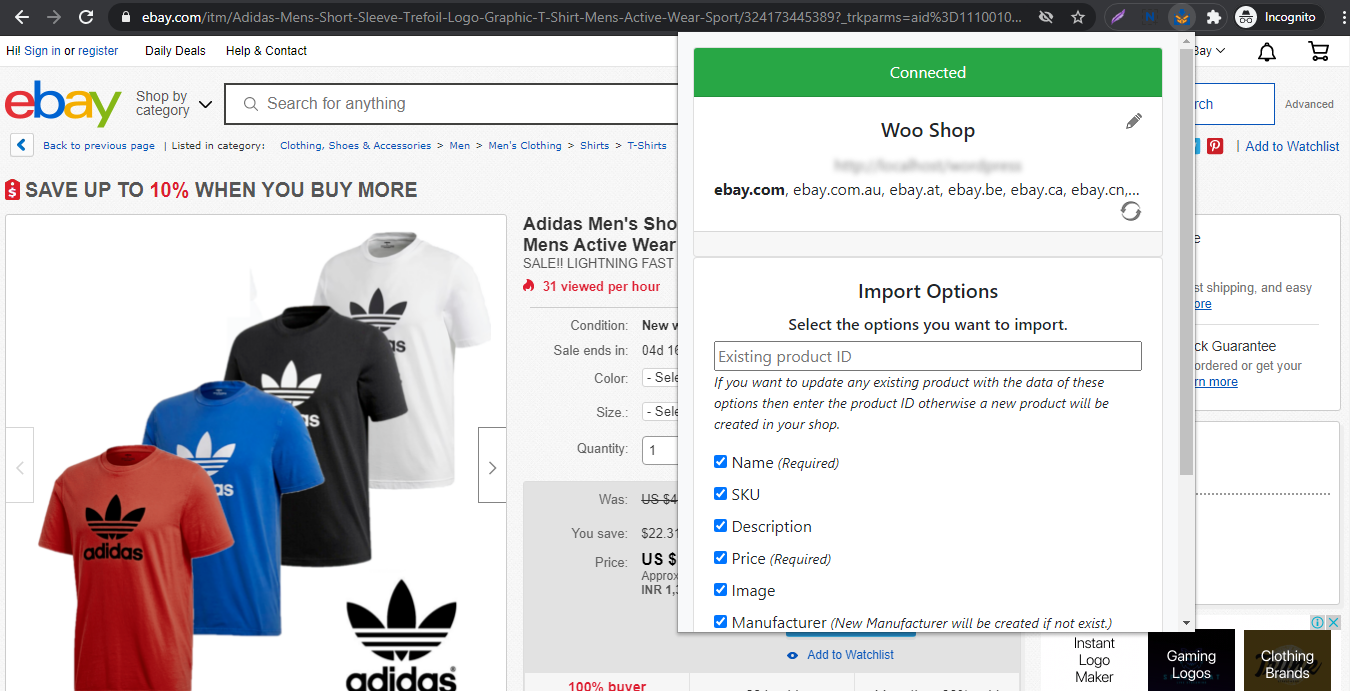 eBay Product Importer & Affiliate extension