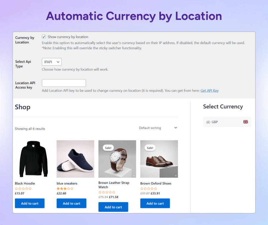 Automatic Currency by Location - Display Currency Switcher as Widget, Menu Item, or Sticky Switcher - Currency Switcher for WooCommerce