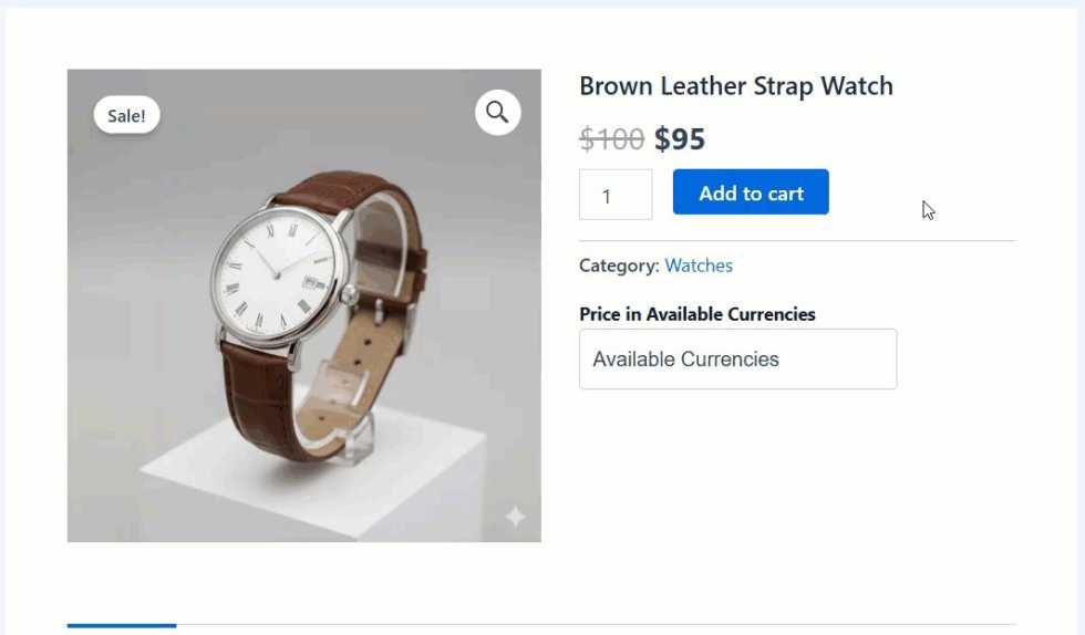 Currency Switcher Widget Display on Product Pages