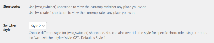 Currency Switcher Widget for WooCommerce Settings