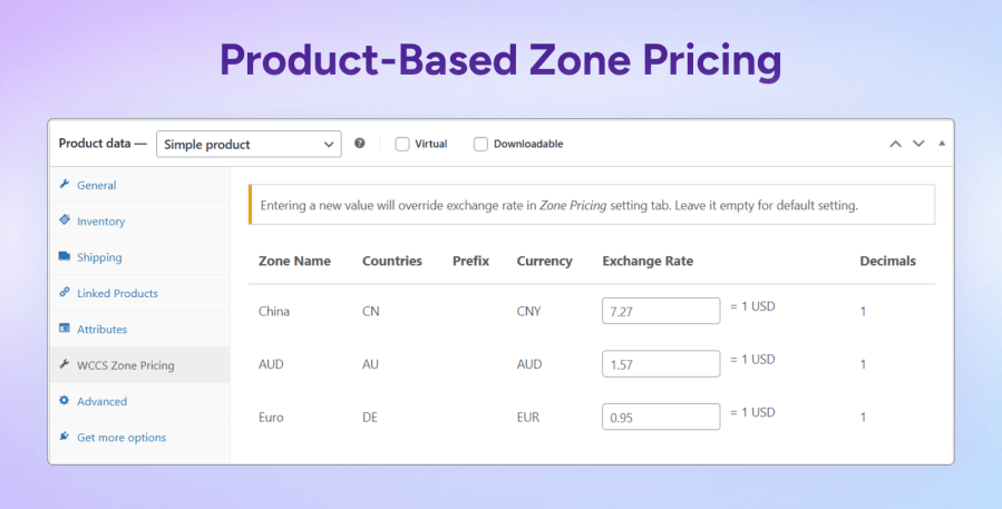 Product Zone Pricing - Currency Switcher For WooCommerce