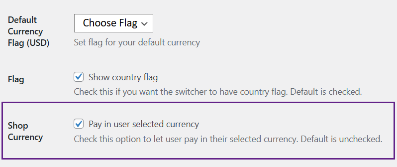 Pay in User-Selected Currency Backend