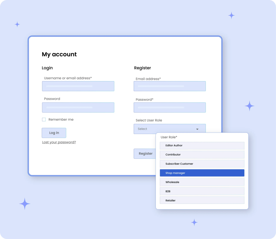 Display User Role Dropdown During Registration