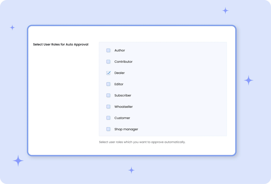 Show Only Selected User Roles