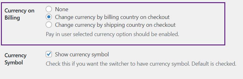 Switch Currency by Billing or Shipping Country during Checkout Setting in WooCommerce