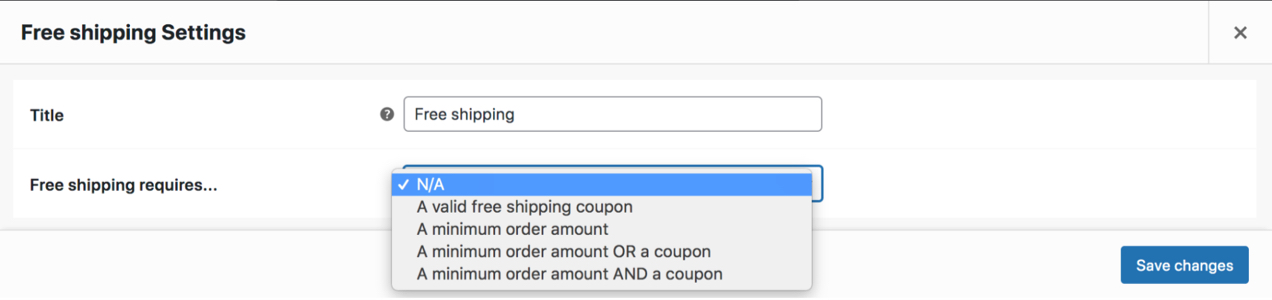 free shipping settings