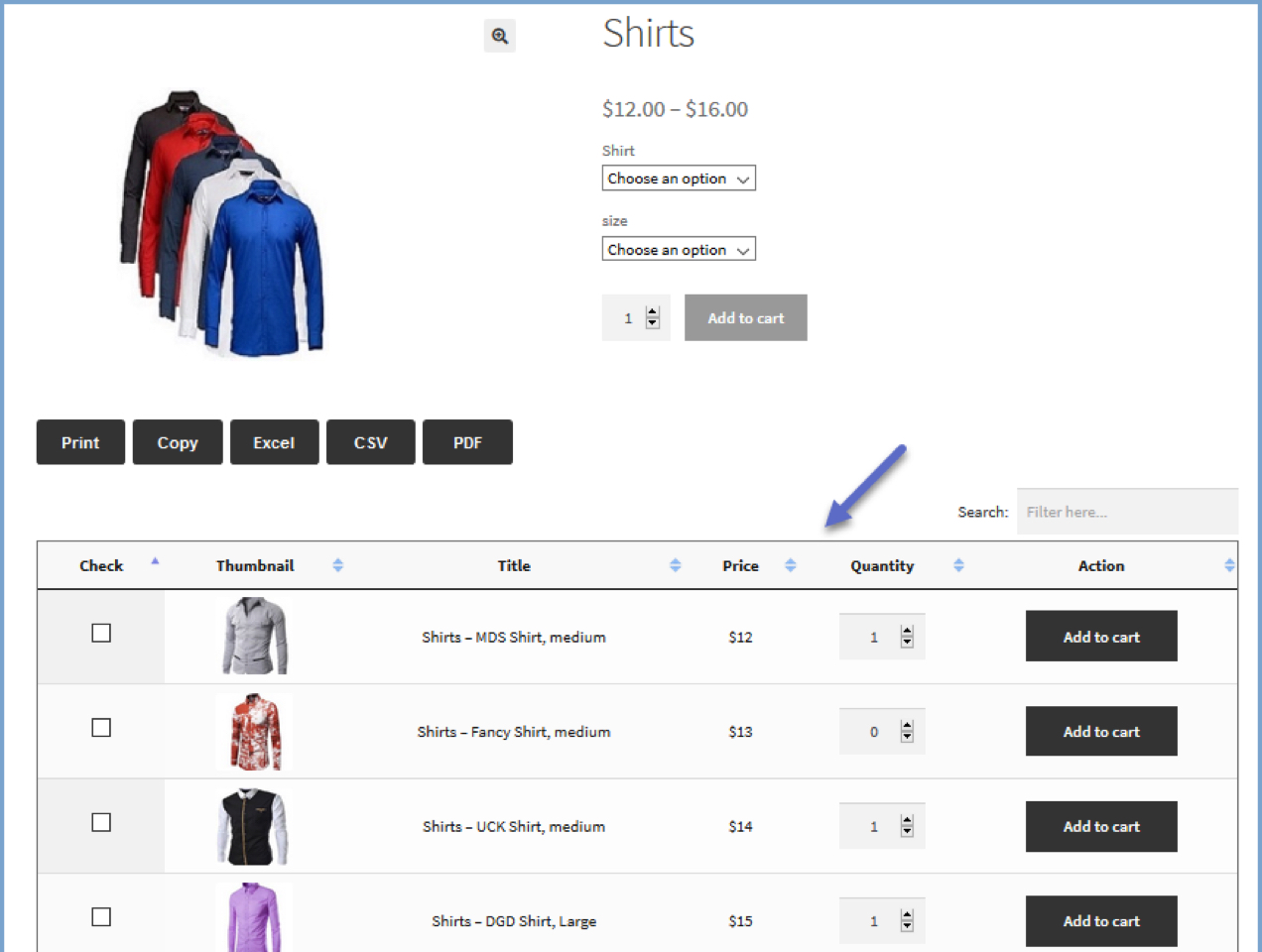 Product variation. WOOCOMMERCE. WOOCOMMERCE variation options.