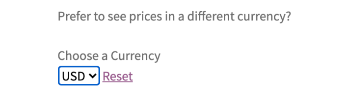 The Currency Conversion Widget that results from the shortcode and attributes above. 