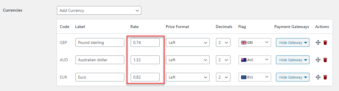 upload currency switcher plugin