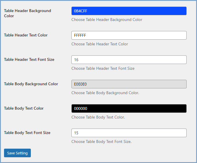 Customize the product listing table