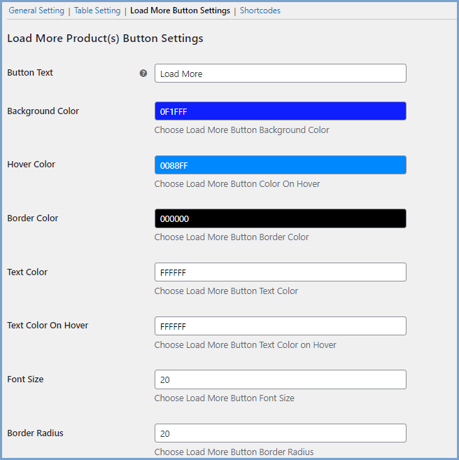 Configure the load more button