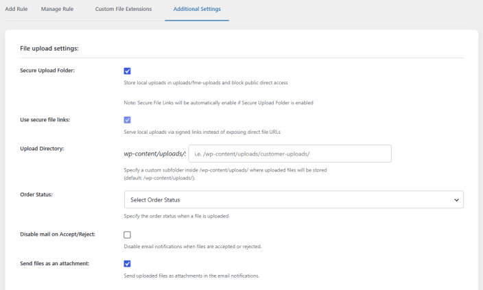 Additional Settings