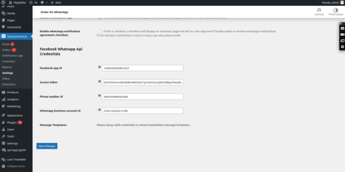 Configure API Credentials in the Plugin