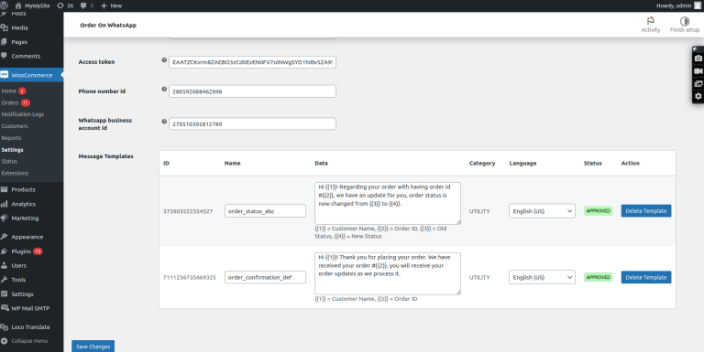Configure Message Templates In The Plugin