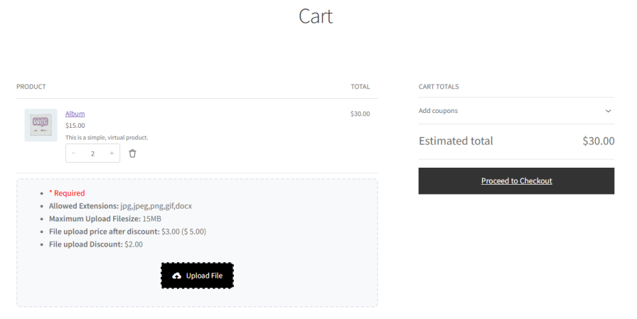 Let Customers Upload Files on the Cart Page