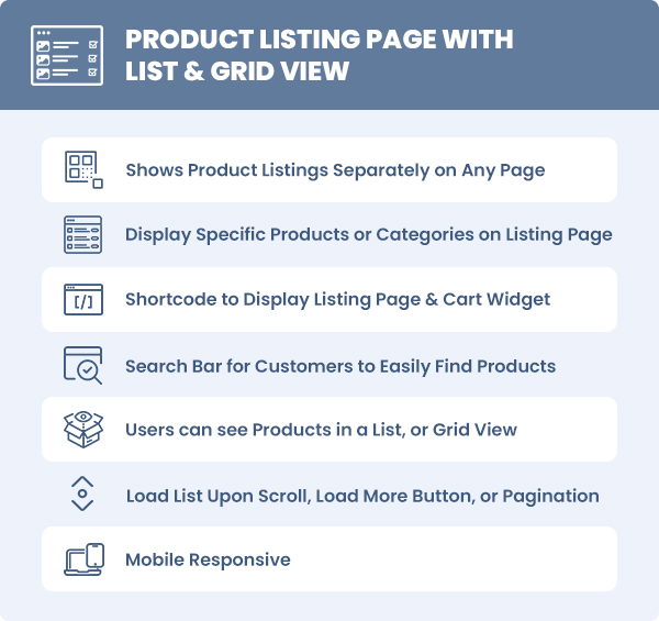 WooCommerce Product Listing Page, List View & Grid View