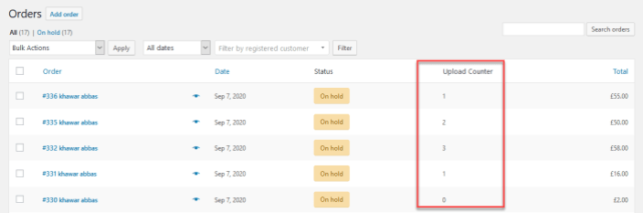 Upload Counter