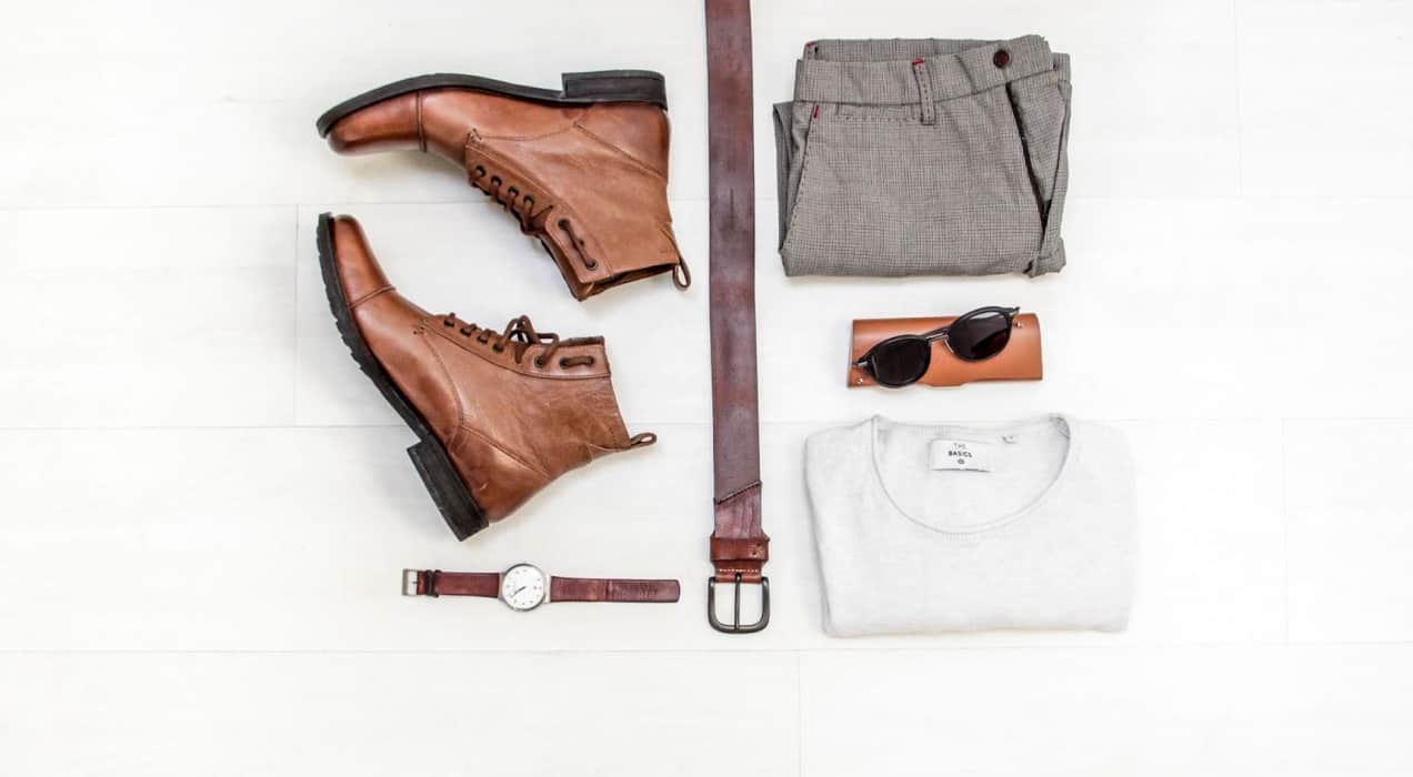 men's clothing laid out on a table