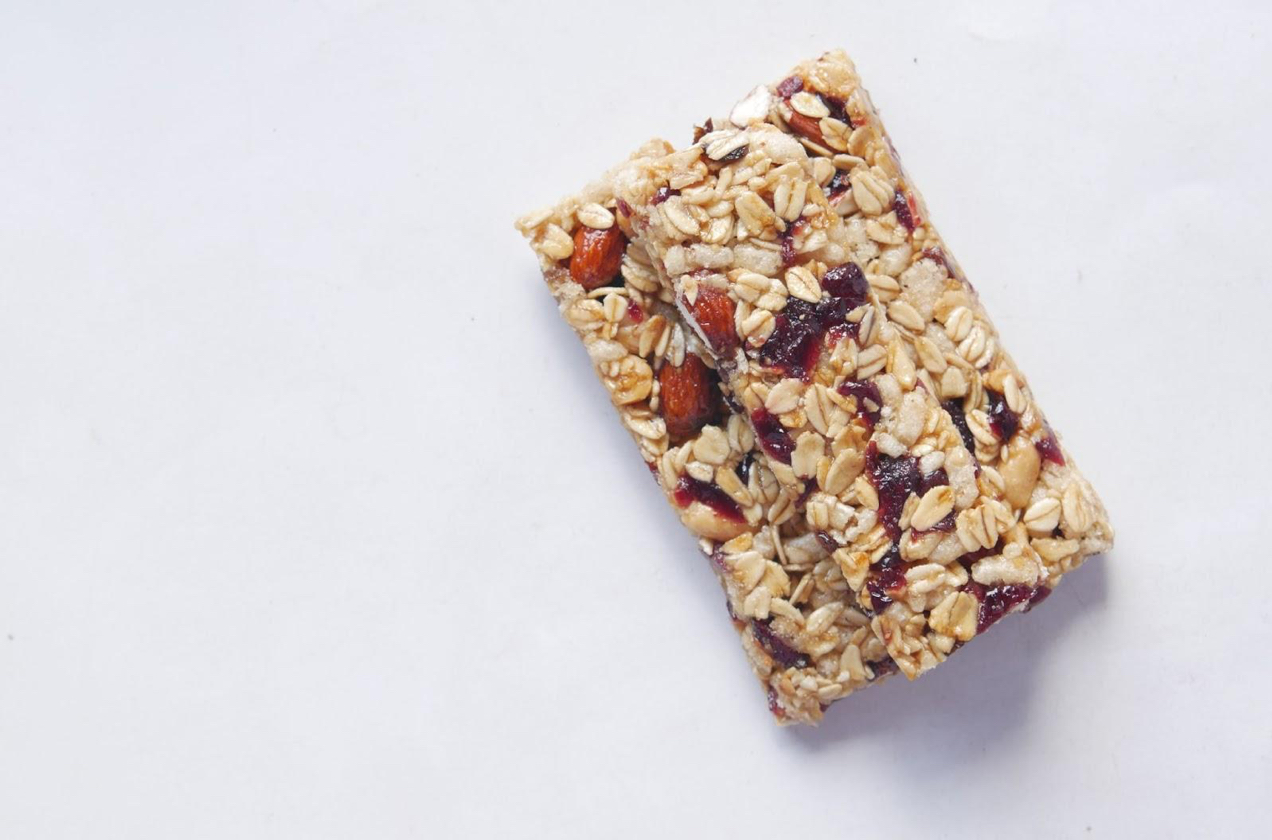 granola bars on a white background