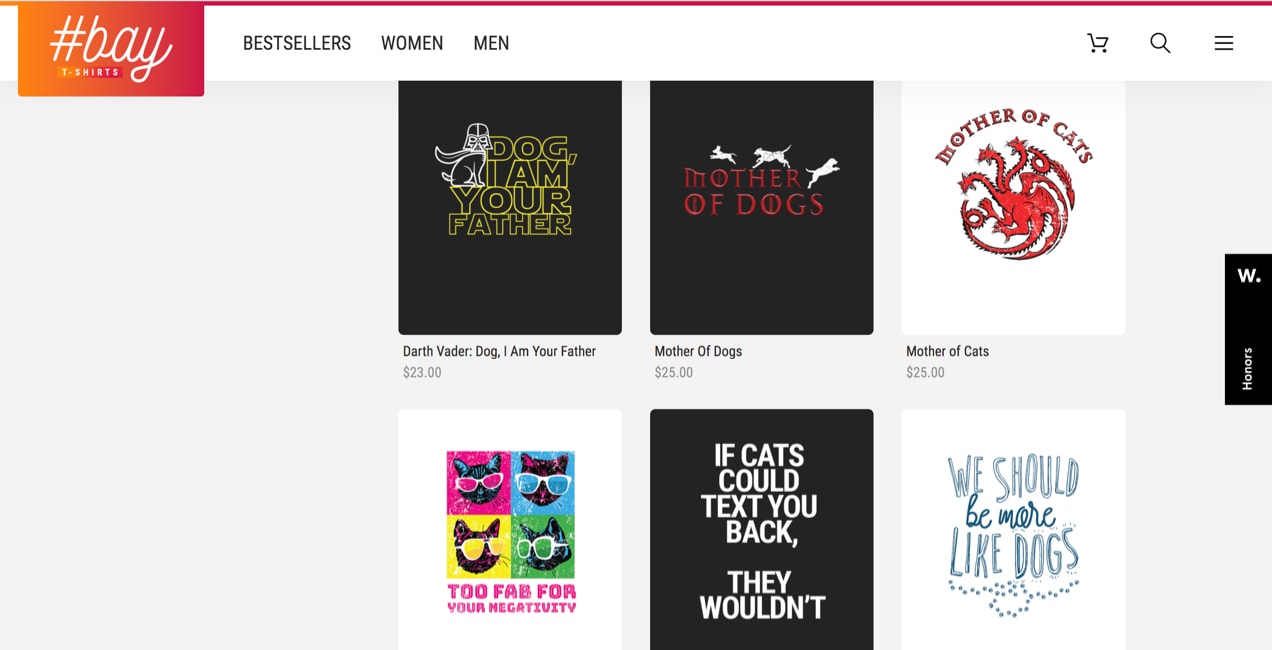 t-shirt designs showcased in a grid