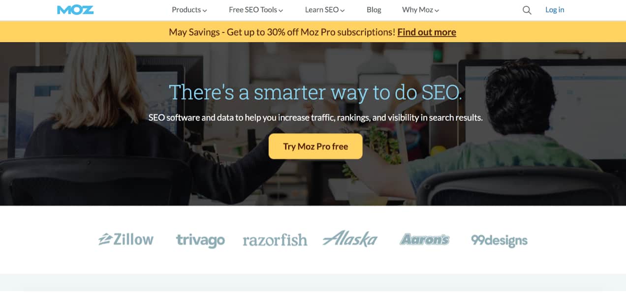 Moz homepage