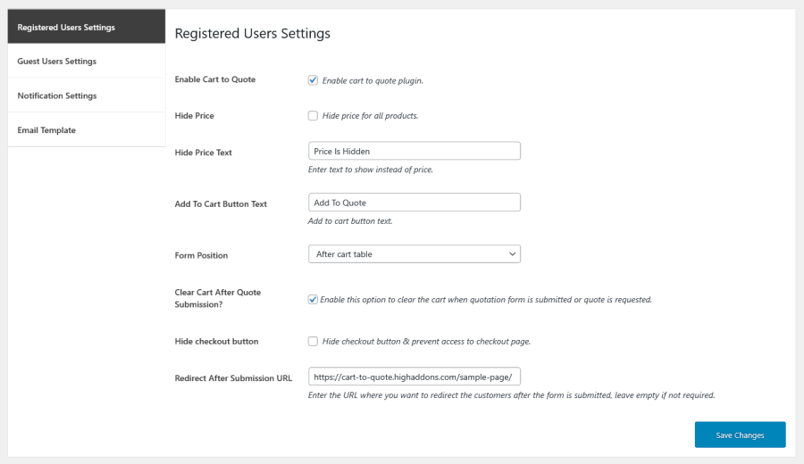 cart to quote registered users