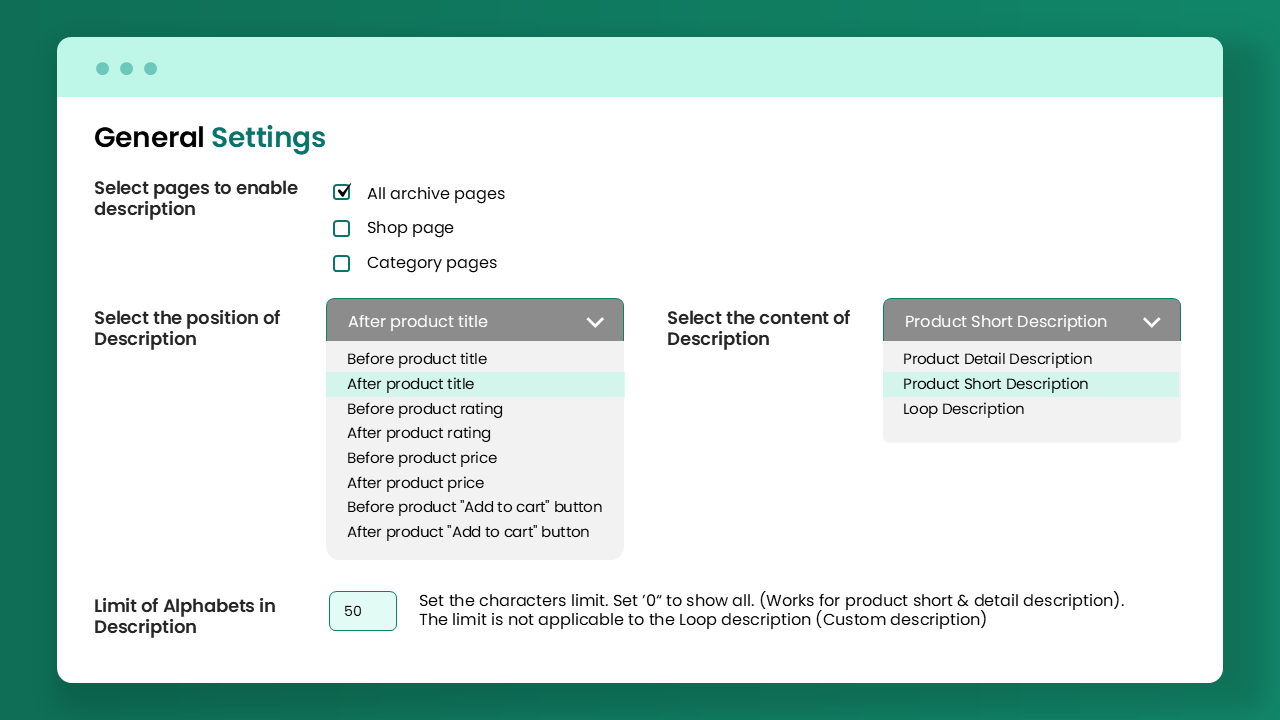 WooCommerce Show Product Description Shop Page Plugin