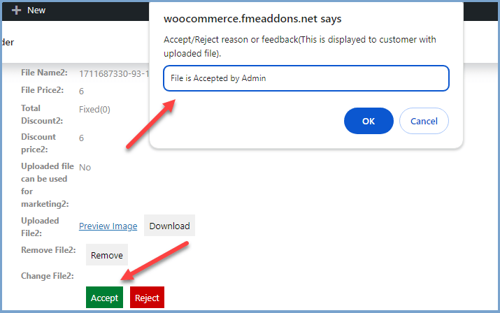 Admin can attach feedback notes