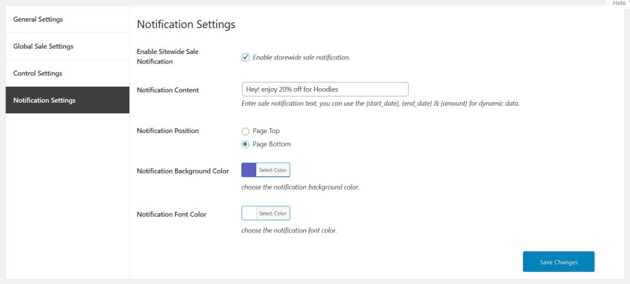 03 store wide sale for woocommerce notification settings