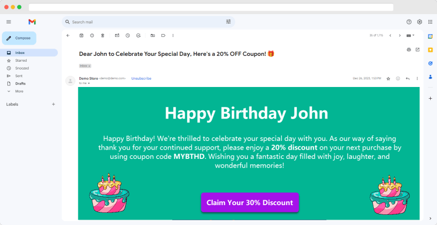 woocommerce birthday discount coupon