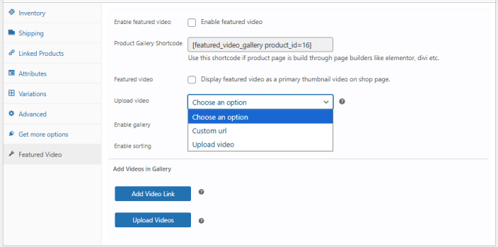 Adding Product Featured Video
