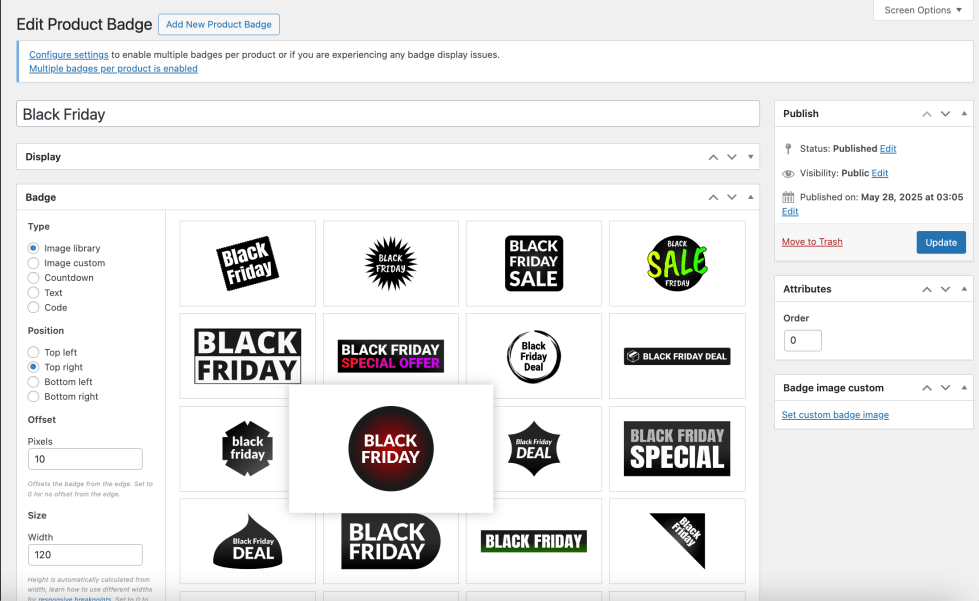 Product Badges for WooCommerce image library