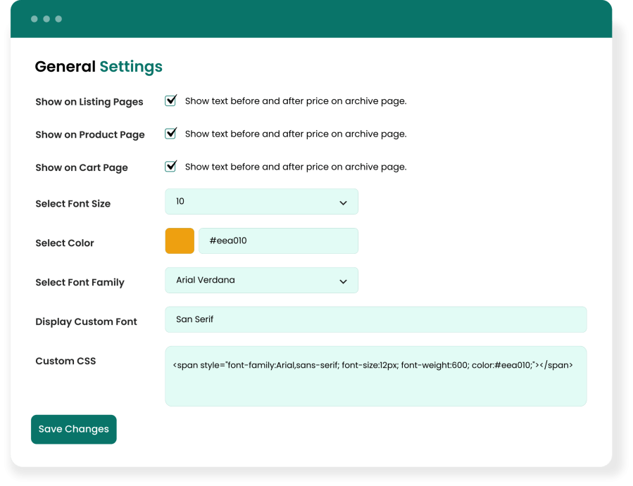 Price Text for WooCommerce