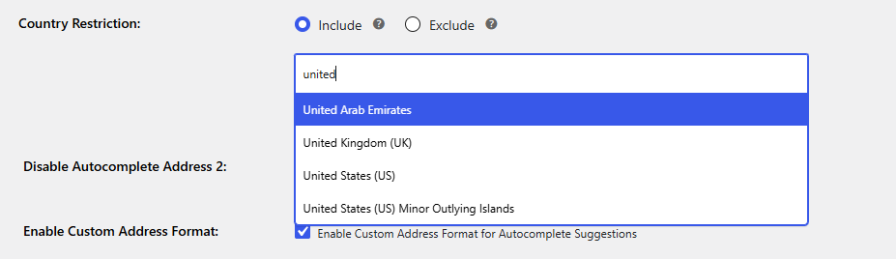 Restrict Autocomplete and Map by Country