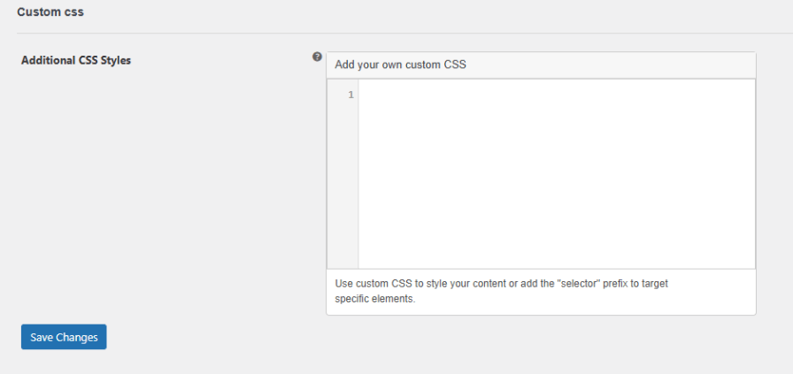Use Custom CSS for additional Styling