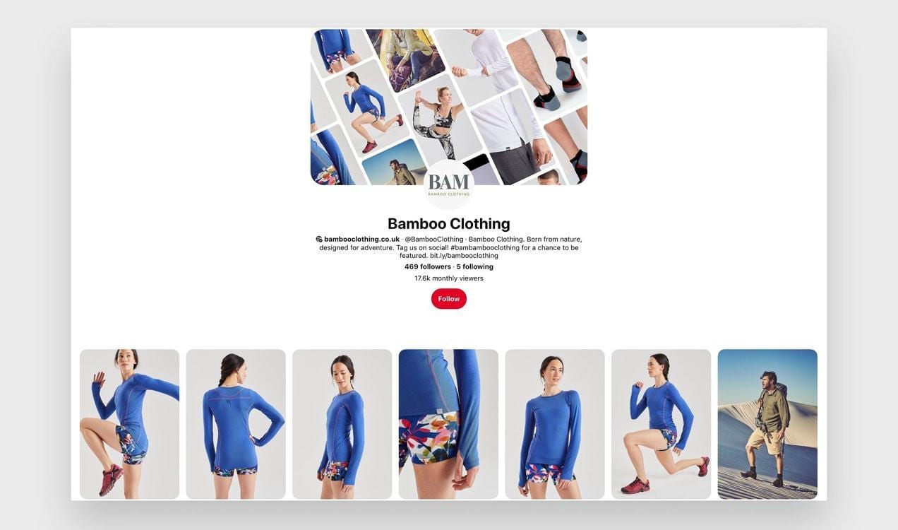 BAM Bamboo Clothing's Pinterest account