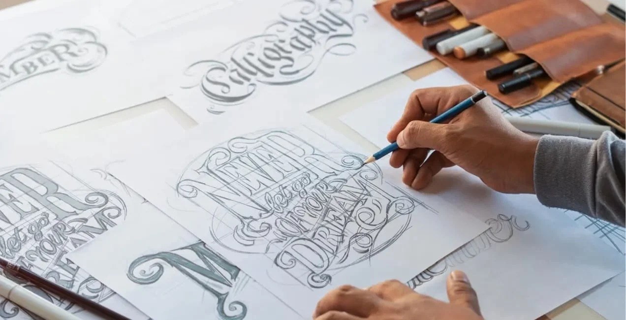 drawing logos with a pencil