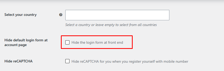 Hide the Default Login Form