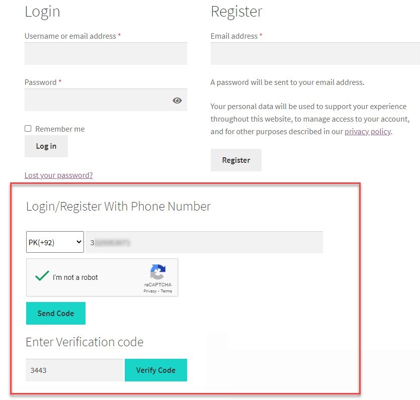 Log In with Phone Number Using OTP