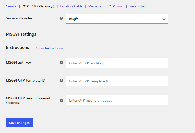 MSG91 Messaging Gateways