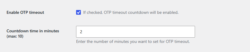 Set an OTP Countdown Timer
