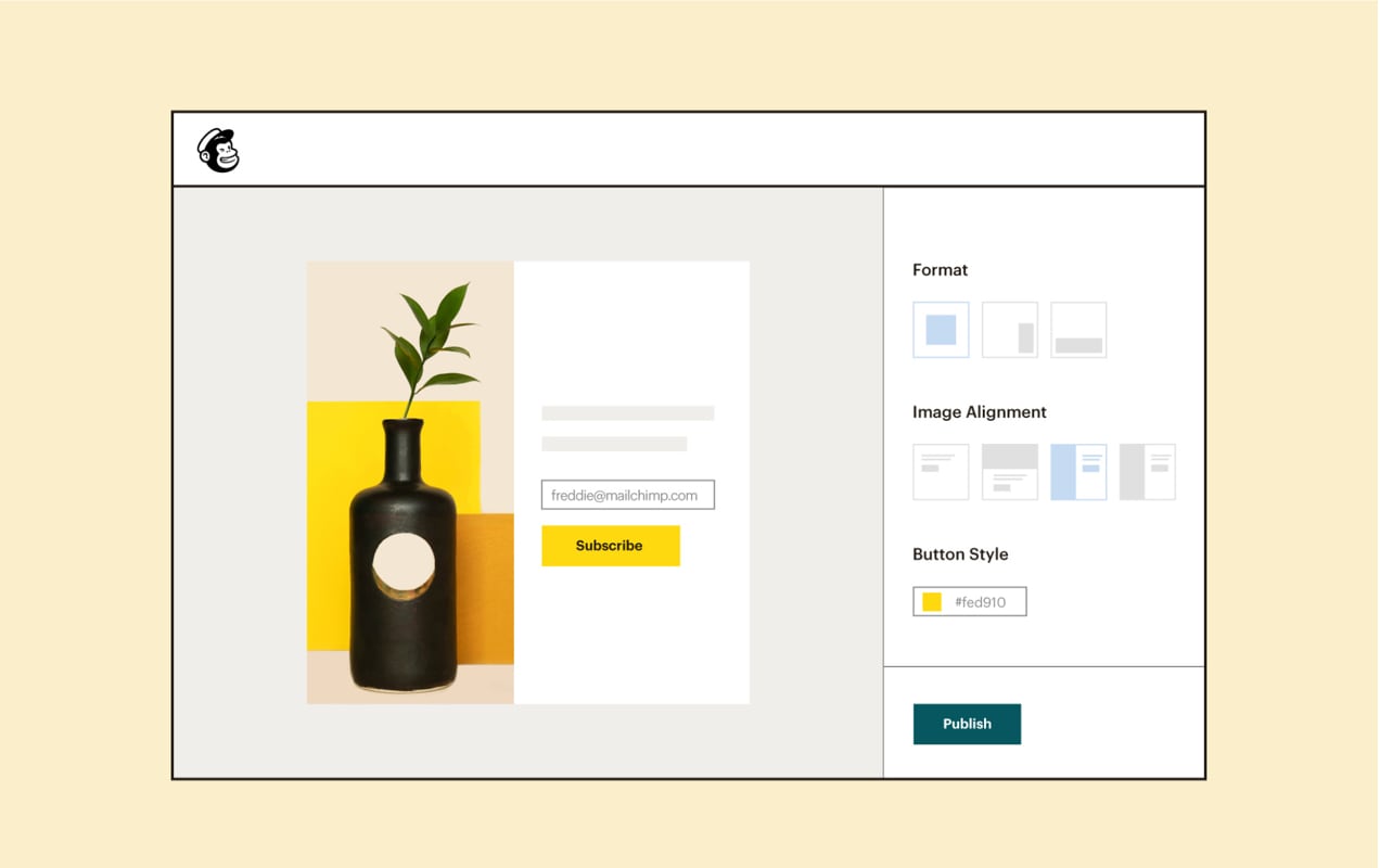 illustration of a mobile-friendly email signup form