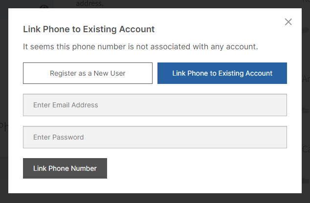 Existing Users can Log In Using Mobile Phone Number