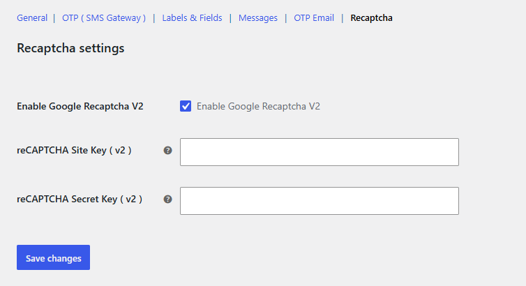 reCAPTCHA Settings