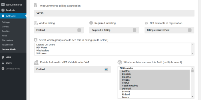 VAT Field in Registration