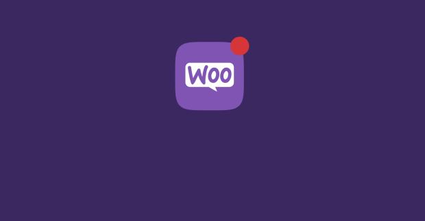 WooCommerce app notification on a purple background