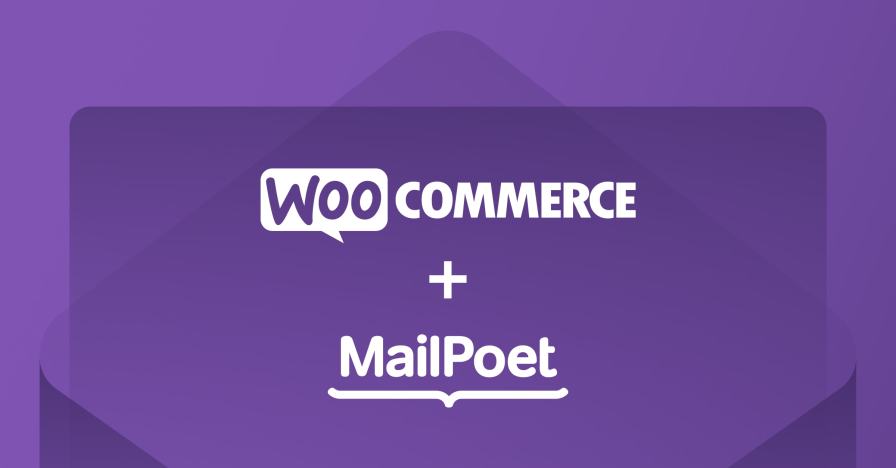 WooCommerce and MailPoet logos on a purple background