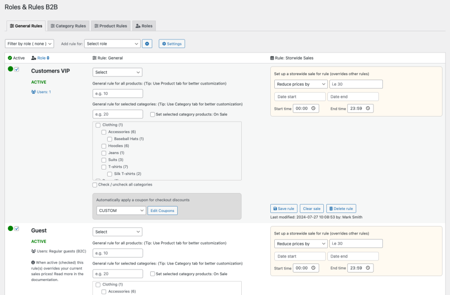 Roles & Rules B2B for WooCommerce