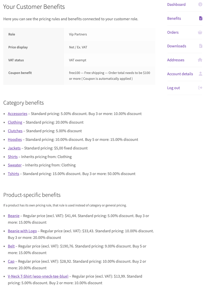 customer benefits